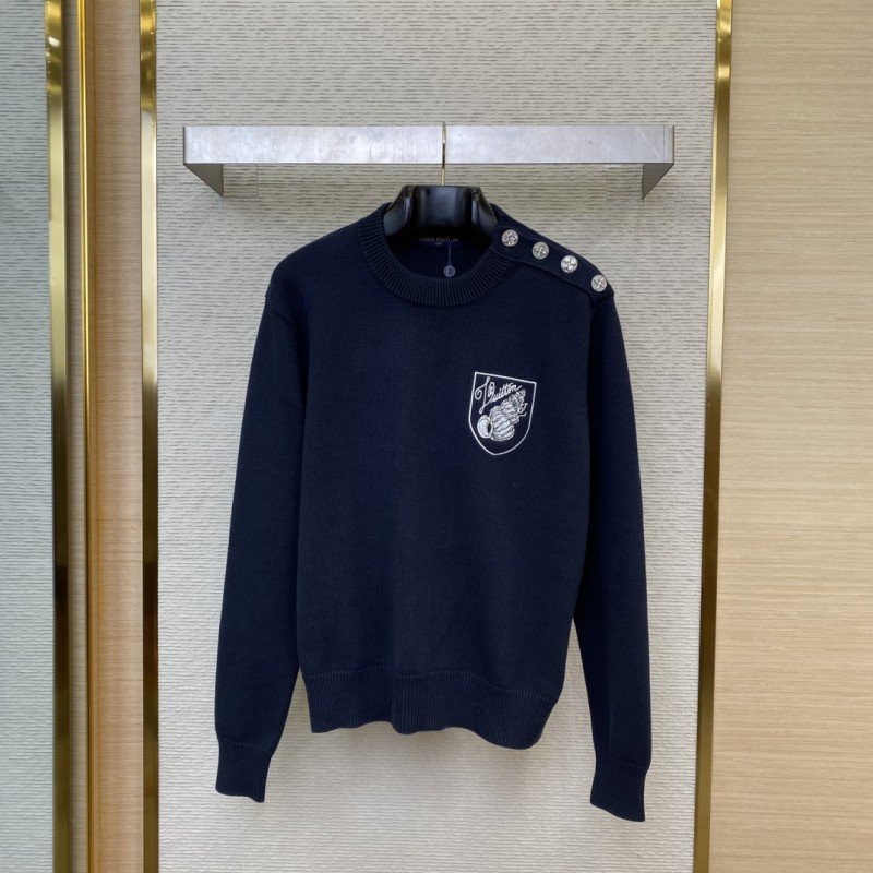 wsxc1733792676612_0.jpg LV Knit Shoulder Button Crew Neck Sweater - 图片 1