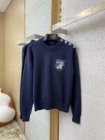 LV Knit Shoulder Button Crew Neck Sweater - 图片 5