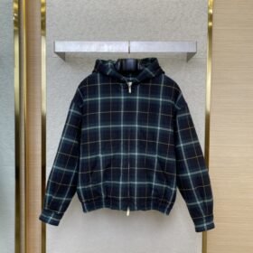 Miu Miu Check Hooded Jacket Cotton Jacket
