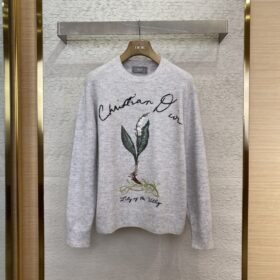 Dior Bluebell Flower Knit Crew Sweater