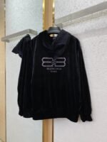 Balenciaga Rhinestone Velvet Outerwear - 图片 5