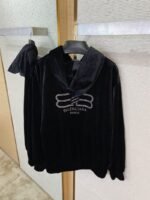 Balenciaga Rhinestone Velvet Outerwear - 图片 7