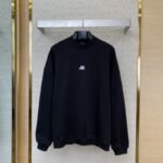 Balenciaga Reflective Print Crew Neck Sweatshirt Black