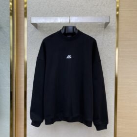 Balenciaga Reflective Print Crew Neck Sweatshirt Black