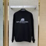 Balenciaga Reflective Print Crew Neck Sweatshirt Black - 图片 2