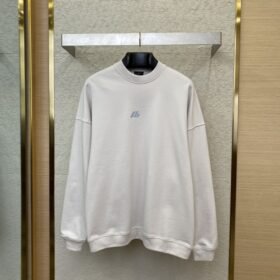 Balenciaga Reflective Print Crew Neck Sweatshirt White