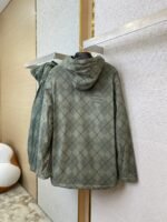 LV diamond check reversible lambswool zip-up jacket green - 图片 4