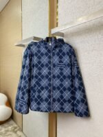 LV Lattice Reversible Lamb??s Wool Zip-Up Jacket Navy - 图片 5