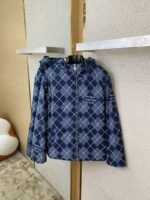 LV Lattice Reversible Lamb??s Wool Zip-Up Jacket Navy - 图片 7