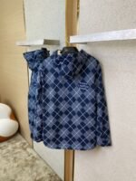 LV Lattice Reversible Lamb??s Wool Zip-Up Jacket Navy - 图片 8