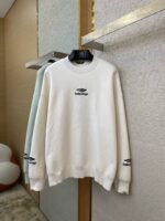Balenciaga Logo Embroidered Crew Neck Sweater White - 图片 5