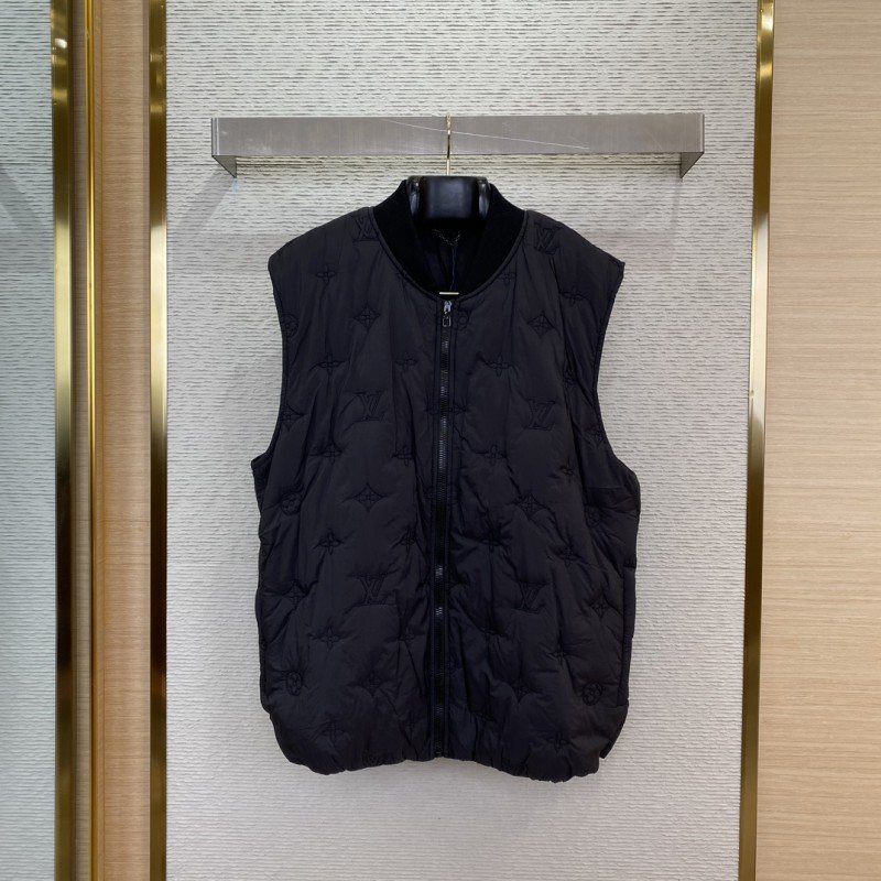 wsxc1734490727277_0.jpg LV logo jacquard embroidered waistcoat black - 图片 1