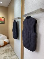 LV logo jacquard embroidered waistcoat black - 图片 4