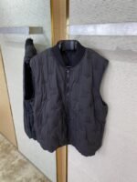 LV logo jacquard embroidered waistcoat black - 图片 6