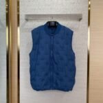 LV logo jacquard embroidered waistcoat sapphire blue