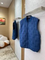 LV logo jacquard embroidered waistcoat sapphire blue - 图片 3