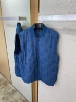 LV logo jacquard embroidered waistcoat sapphire blue - 图片 6