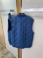 LV logo jacquard embroidered waistcoat sapphire blue - 图片 7