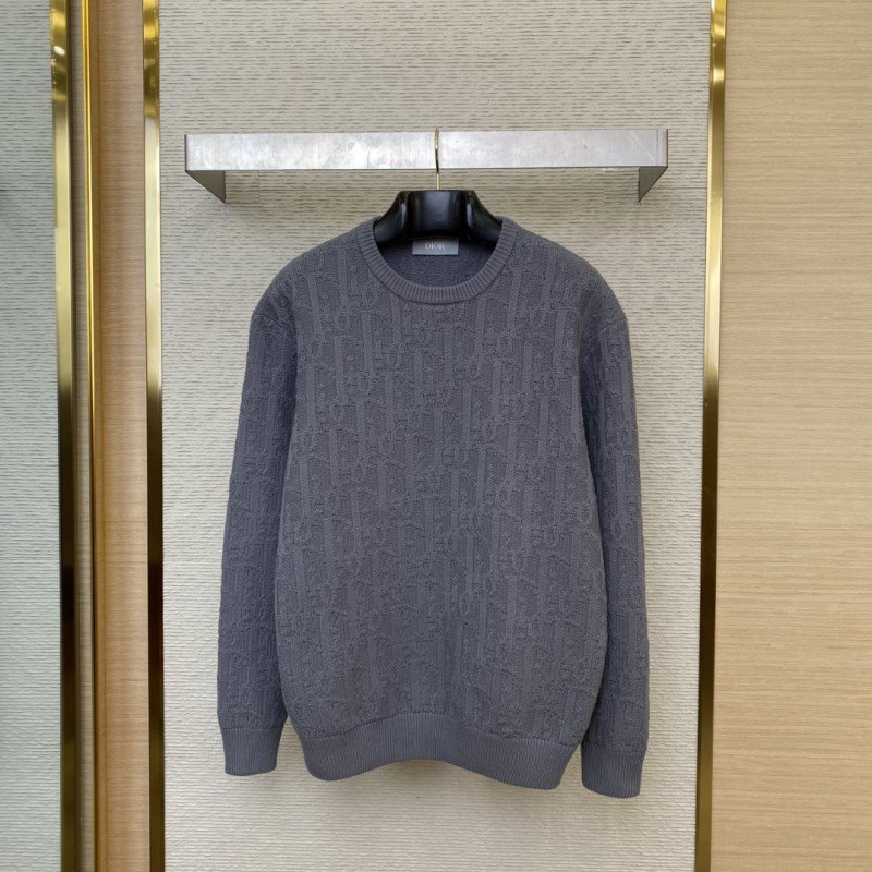 wsxc1734738628338_0.jpg Dior Dark Knit Crew Neck Pullover Sweater - 图片 1