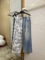 Balenciaga Patchwork Camouflage Jeans Washed Blue - 图片 5
