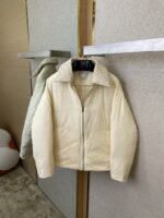 Bottega Veneta Lapel Down Jacket Beige - 图片 7