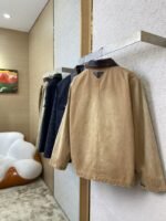Prada 24SS Leather Collar workwear Jacket Coat Brown - 图片 4