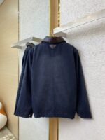 Prada 24SS Leather Collar workwear Jacket Coat Blue - 图片 7