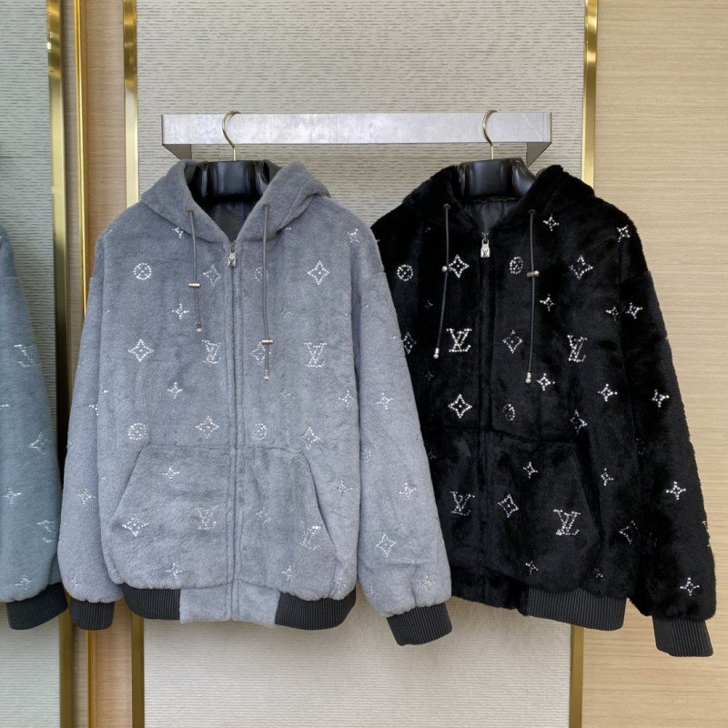wsxc1734924671336_0.jpg LV Full Star Rhinestone Zip-Up outerwear Black - 图片 1