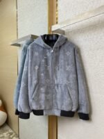 LV Full Star Rhinestone Zip-Up outerwear Grey - 图片 5