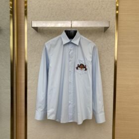 LV logo embroidered lapel shirt