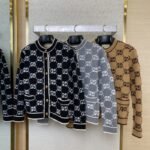 Gucci Shearling Jacquard Knit Cardigan Black