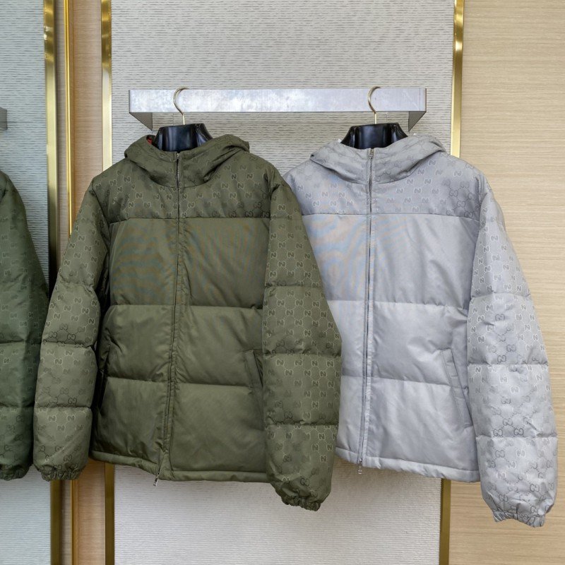 wsxc1735782811760_0-1.jpg Gucci Jacquard Dark Down Jacket Silver - 图片 1
