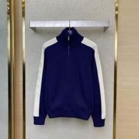 Gucci Patchwork Knit Zip Jacket Coat