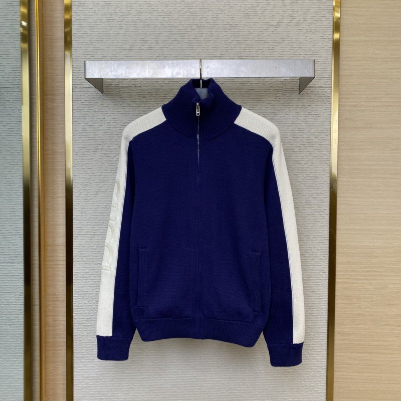 wsxc1735786130181_0.jpg Gucci Patchwork Knit Zip Jacket Coat - 图片 1