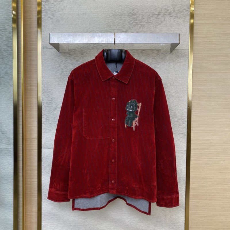 wsxc1735787225172_0.jpg Dior Dragon Man Octopus Flocked Shirt Jacket - 图片 1