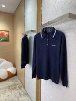 Miu Miu Logo Embroidered Pullover Navy - 图片 3