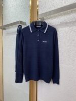 Miu Miu Logo Embroidered Pullover Navy - 图片 5