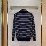Miu Miu Striped Lapel Sweater Navy - 图片 2