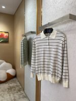 Miu Miu Striped Lapel Sweater White - 图片 3