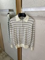 Miu Miu Striped Lapel Sweater White - 图片 7