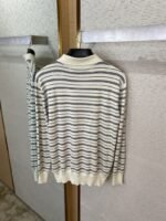 Miu Miu Striped Lapel Sweater White - 图片 8