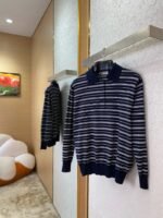 Miu Miu Striped Lapel Sweater Navy - 图片 3