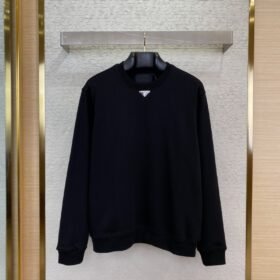 Prada Triangle Label Crew Neck Sweatshirt Black