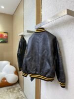 Prada Vintage Aged Baseball Leather Jacket Jacket Black - 图片 4