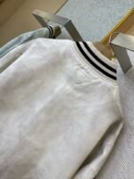 Prada Vintage Aged Baseball Leather Jacket Jacket White - 图片 8