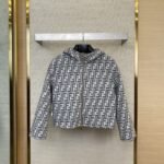 Fendi Old Flower Reversible Cashmere Short Jacket Grey - 图片 3