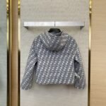 Fendi Old Flower Reversible Cashmere Short Jacket Grey - 图片 4