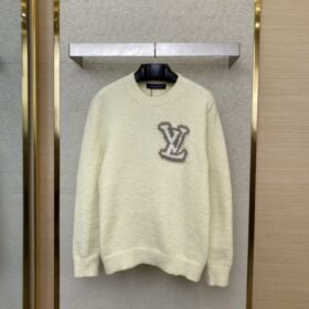 LV logo appliqu??d wool crew neck jumper