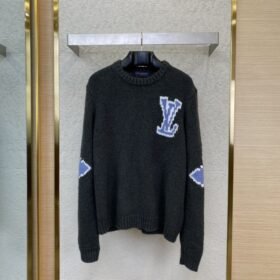 LV Appliqu??d Wool Pullover Grey