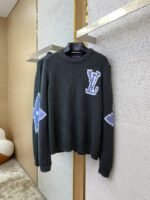 LV Appliqu??d Wool Pullover Grey - 图片 5